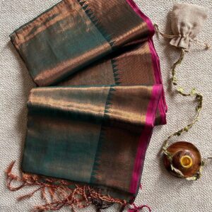 TEMPLE RAGA TISSUE COTTON SAREE VES-025