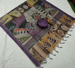 BLACKBERRY RAW SILK SAREES VES- 026-6