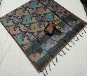 BLACKBERRY RAW SILK SAREES VES- 027-2