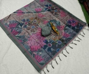 BLACKBERRY RAW SILK SAREES VES- 027-7