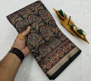 COTTON AJRAKH SAREES VES- 030-1