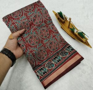 COTTON AJRAKH SAREES VES- 030