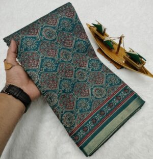 COTTON AJRAKH SAREES VES- 031-2