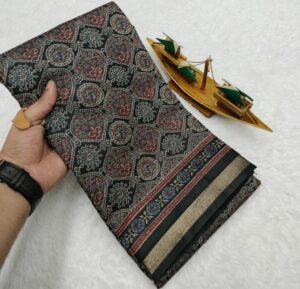 COTTON AJRAKH SAREES VES- 031-1