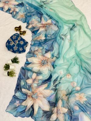 GEORGETTE  HANDWORK SAREES VES-034