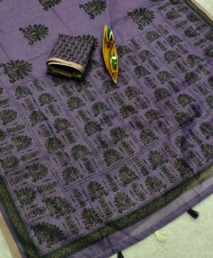 CHANDERI X BATIK SAREE  VES-36-07