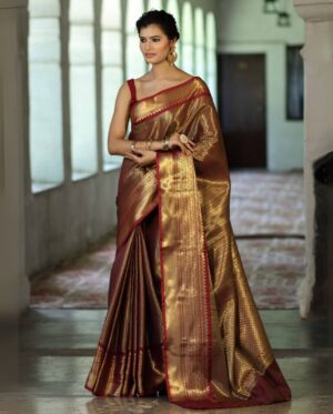 MAROON KANJIVARAM SAREE VES-038